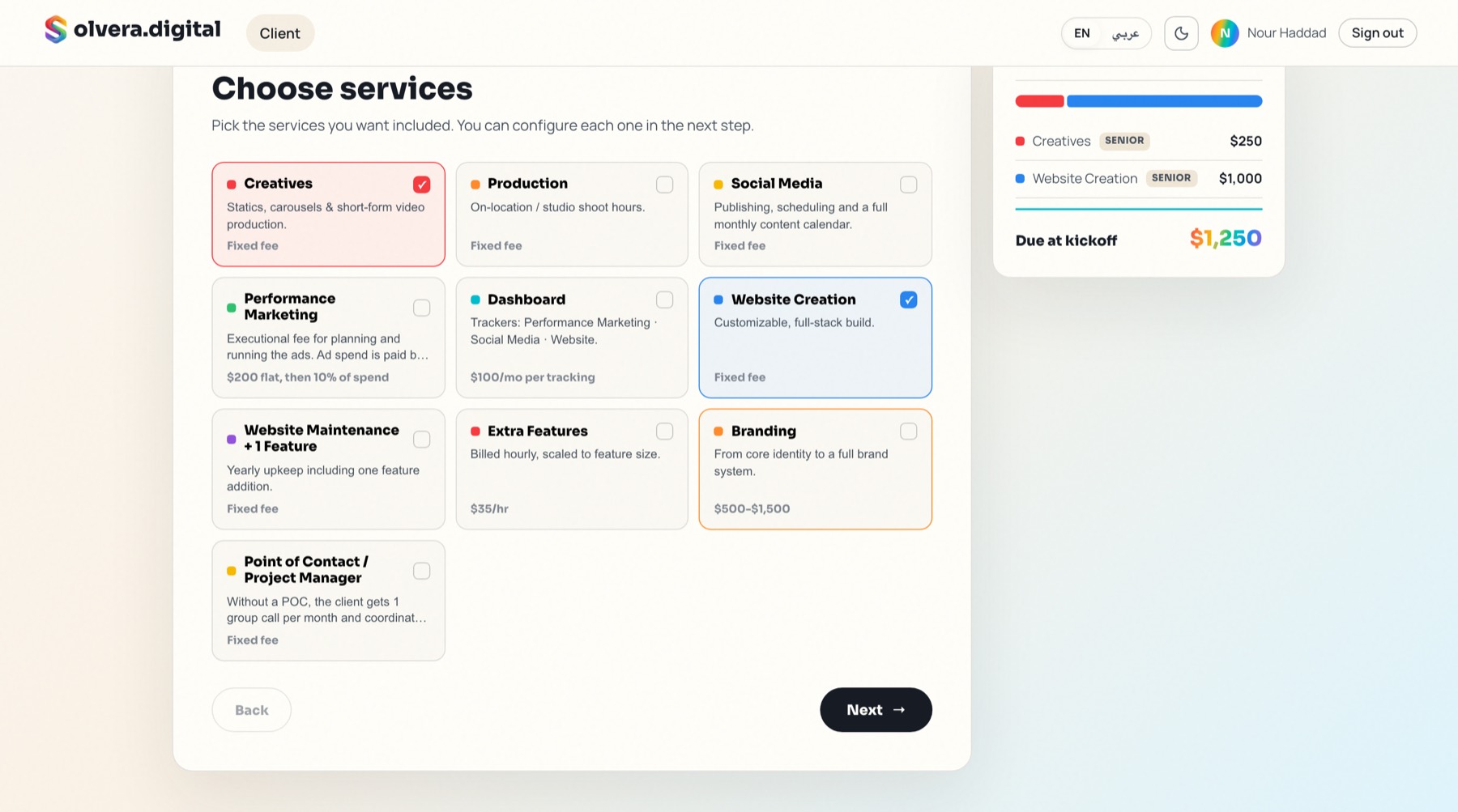 The brief builder in our demo workspace: scope captured as one structured record